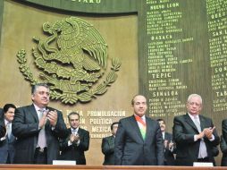 El Presidente encabezó la ceremonia en el Teatro de la República de Querétaro. NTX  /