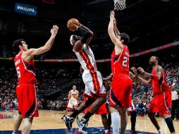 Durante el partido entre Miami y Atlanta, realizado el pasado domingo 23 de febrero en la arena Philips, Atlanta. AFP  /