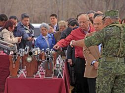 El Presidente Felipe Calderón estuvo presente en la destrucción de varios kilos de explosivos. EL UNIVERSAL  /
