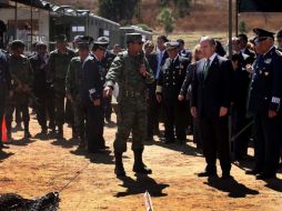 El Presidente de México, Felipe Calderón asistió a la celebración en el campo militar de Temamatla, Estado de México. EL UNIVERSAL  /