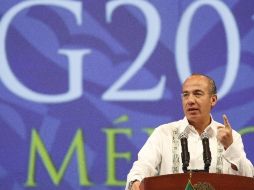 Felipe Calderón Hinojosa llamó a actuar con ''contundencia y oportunidad'' para recuperar la estabilidad económica mundial. EFE  /