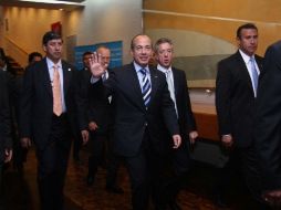 Calderón inauguró este jueves la 20 Reunión Plenaria de Consejeros Consultivos de Grupo Banamex. NOTIMEX  /
