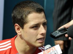 El 'Chicharito' también dijo que se siente igual, tras responder a declaraciones de Aquivaldo Mosquera. REUTERS  /