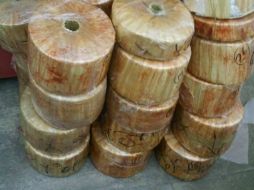 El enervante estaba envuelto en seis rollos de polietileno que contenían en su interior un total de 29 paquetes de forma circular.  /