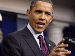 El presidente de EU en su primera rueda de prensa del año. Tronó contra los aspirantes a sucederlo por el partido Republicano. AP  /