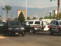 La policía reforzó las inmediaciones del Hospital Muguerza, en Saltillo. TWITTER: @miltonandree  /