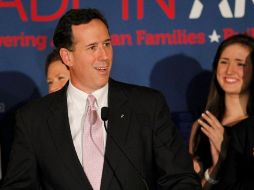 El aspirante presidencial Rick Santorum en un mitin esta noche en Louisiana. REUTERS  /