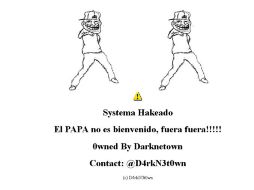 Detalle del sitio de Comfil tras ser hackeado. ESPECIAL  /