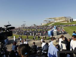 Aspectos del Parque Bicentenario, a unos momentos de que comience la misa en este lugar.  /