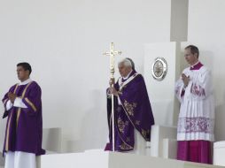 Alrededor de 350 mil personas acudieron a la misa que ofreció el Papa Benedicto XVI. EFE  /