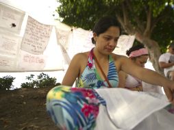 La totalidad de los pañuelos se seguirá alimentando semanalmente en el Parque Revolución.  /