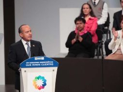 El Presidente Felipe Calderón pronunció su discurso días antes de que comience la campaña electoral. NTX  /
