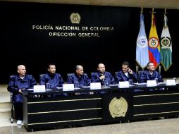 Los seis policías liberados dieron una rueda de prensa 24 horas después de haber sido liberados. EFE  /