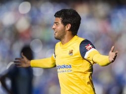 Carlos Vela sigue anotando goles en la liaga española con la Real Sociedad. EFE  /