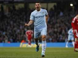 'Kun', el máximo goleador del City, asegura que se encuentra muy contento con el conjunto inglés. EFE  /