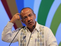 El Presidente Calderón dijo que el progreso sólo se logra con apertura y libertad económica. EFE  /