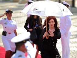 La mandataria argentina partió a las 11:00 rumbo a su país. AFP  /