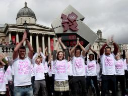 Los eventos en Londres fueron continúos hoy que están a 100 días del inicio de los Juegos Olímpicos. EFE  /