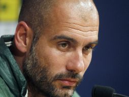 Guardiola, durante la rueda de prensa que ofreció antes del tan esperado encuentro. EFE  /