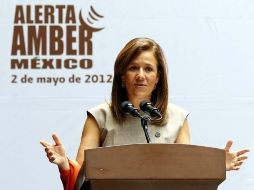 Margarita Zavala habla durante la presentación del programa. NTX  /