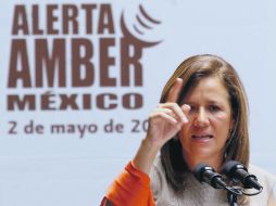 Margarita Zavala, en la presentación. Seis dependencias federales trabajarán en conjunto para localizar a menores desaparecidos. NTX  /