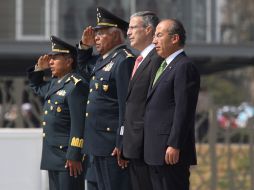 El Presidente Felipe Calderón llamó a los jóvenes conscriptos a defender a la patria. NOTIMEX  /