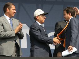 El Presidente Felipe Calderón (c), durante la inauguración del evento. NOTIMEX  /