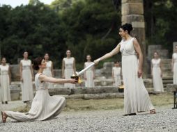 Como cada cuatro años la antorcha sale de la ciudad de Olimpia. EFE  /