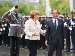 La canciller alemana, Angela Merkel, recibió hoy al nuevo presidente francés, François Hollande. REUTERS  /