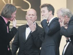 Wes Anderson, Bruce Willis, Edward Norton y Bill Murray, director y elenco de la cinta Moonrise Kingdom. REUTERS  /