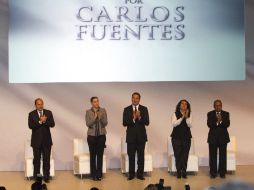 Durante la presentación del documental 'Puebla: hace 150 años', como parte de un homenaje póstumo al escritor mexicano. NTX  /