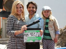 ''Hombre de piedra'', ópera prima de Eugenio Derbez, lo acompañan las actrices Jessica Lindsey y Loreto Peralta. EL UNIVERSAL  /