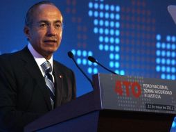 El presidente Felipe Calderón inaugura el Cuarto Foro Nacional sobre Seguridad y Justicia. EL UNIVERSAL  /