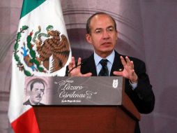 El Presidente Felipe Calderón destacó la importancia de que la lucha por la seguridad en el país siga adelante. ARCHIVO  /