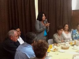 Desayuno de la candidata del Panal con profesionales de la educación. ESPECIAL  /