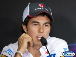 El piloto tapatío durante una rueda de prensa en el circuito de Montreal, Canadá. EFE  /