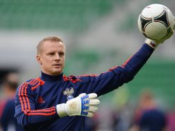 El portero de la selección rusa Vyacheslav Malafeev. AFP  /