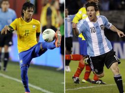 Brasil, con Neymar (i), enfrentará a la Argentina de Messi (d) en un amistoso. AP  /