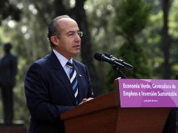Felipe Calderón encabezó el evento ''Economía Verde Generadora de Empleos e Inversión Sustentable'', en Los Pinos. NTX  /