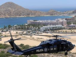 Un fuerte dispositivo de seguridad se desarrolla durante la Cumbre del G20 en Los Cabos, Baja California Sur. EFE  /