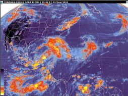 Imagen tomada del sitio web del Servicio Meteorológico Nacional en el que puede observarse la baja presión en el Golfo de México.  /