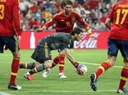 Iker Casillas (centro) ha sido un jugador fundamental para España en esta Eurocopa. EFE  /
