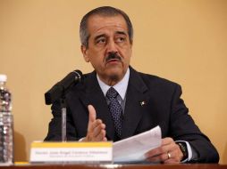 José Ángel Córdova Villalobos, durante una conferencia de prensa para hablar acerca de la aplicación de la Evaluación. NOTIMEX  /