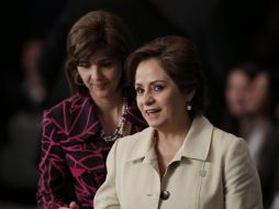 Patricia Espinosa (d), la canciller mexicana, visita Mendoza, Argentina, para la Cumbre del Mercosur. EFE  /