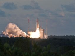 El Ariane fue lanzado con un peso total de despegue de más de 9.5 toneladas. AP  /