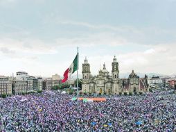 Rechazo. La manifestación paralela en Guadalajara enarboló las mismas demandas.  /