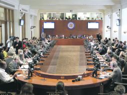 El Consejo Permanente de la Organización de Estados Americanos, durante la reunión extraordinaria de ayer. AP  /