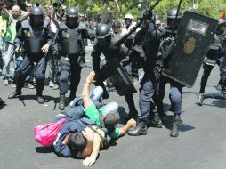 Tras la manifestación de los mineros en Madrid, deja un saldo de 20 personas heridas. AFP  /