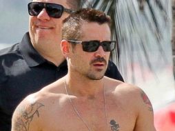 Sin camisa. Colin Farrell visita la ciudad brasileña para promocionar su más reciente película. ESPECIAL  /