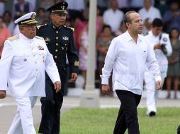 El Presidente Felipe Calderón hizo énfasis en la desición y valentía con la que marinos combaten el crimen. NOTIMEX  /